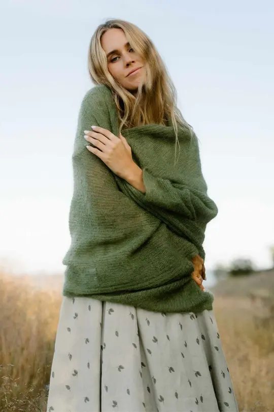 Nida – Mohair Blend Knit Shawl