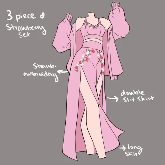 (Interest Check) 3 Piece Embroidered Strawberry Set (In Development)
