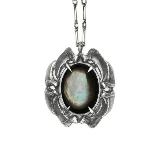 Cat Claw Scarab. Black Mother of Pearl Necklace. *Limited*