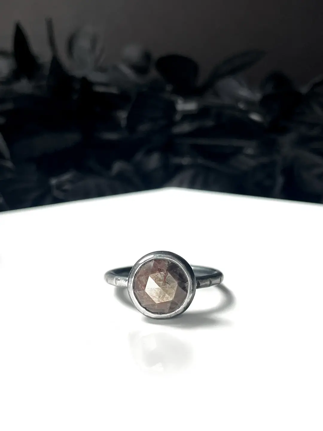 Rose-Cut Chocolate Sapphire Ring - Size 7