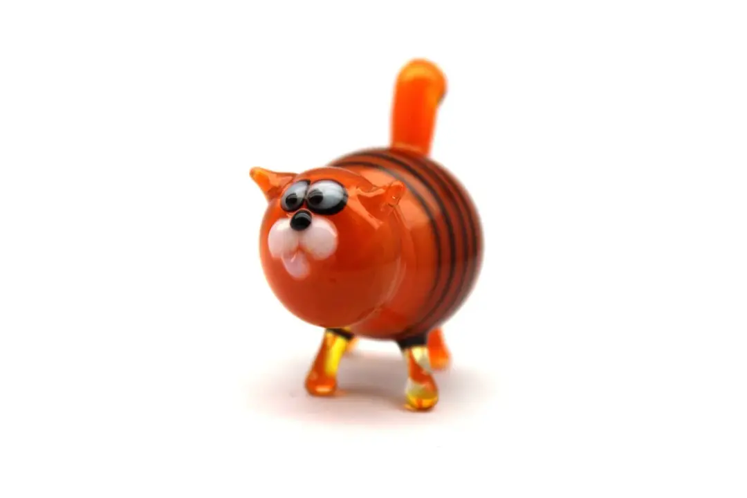 Blown Glass Cat Sculpture Animals Glass