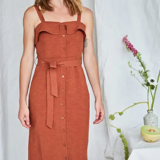 Olympia Dress in Mahogany