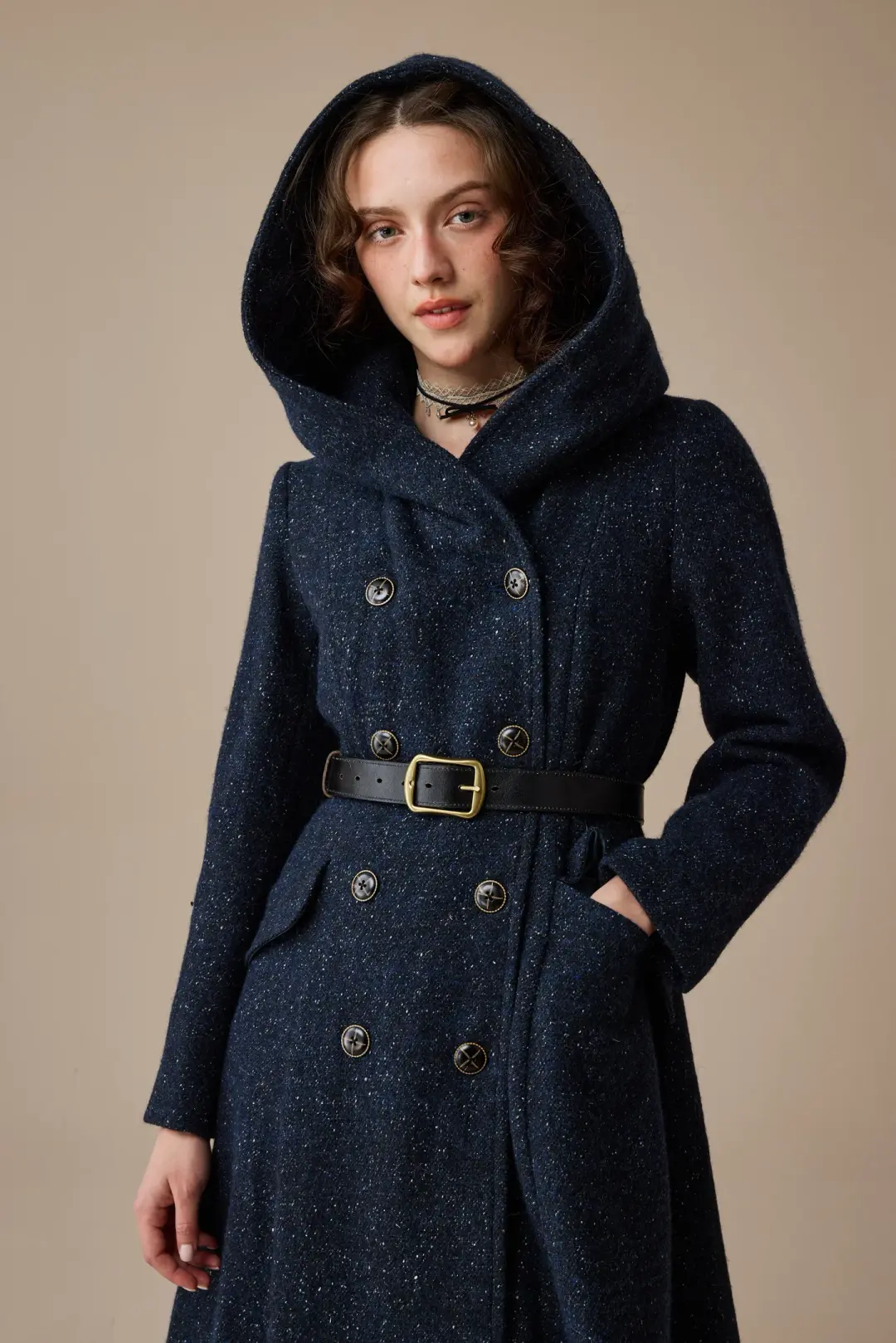 Trista 24 | 100% twill wool hooded coat