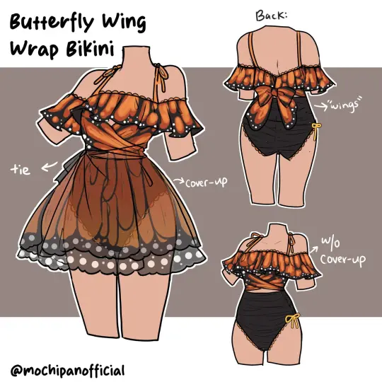 (Interest Check) Butterfly Wing Wrap Bikini + Coverup (In Development)
