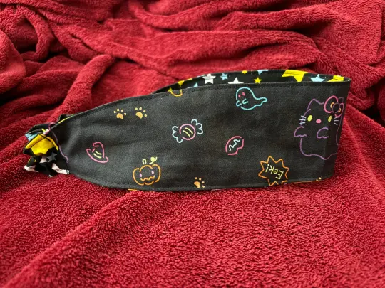 Neon Ghost Cat Reverisble Headband