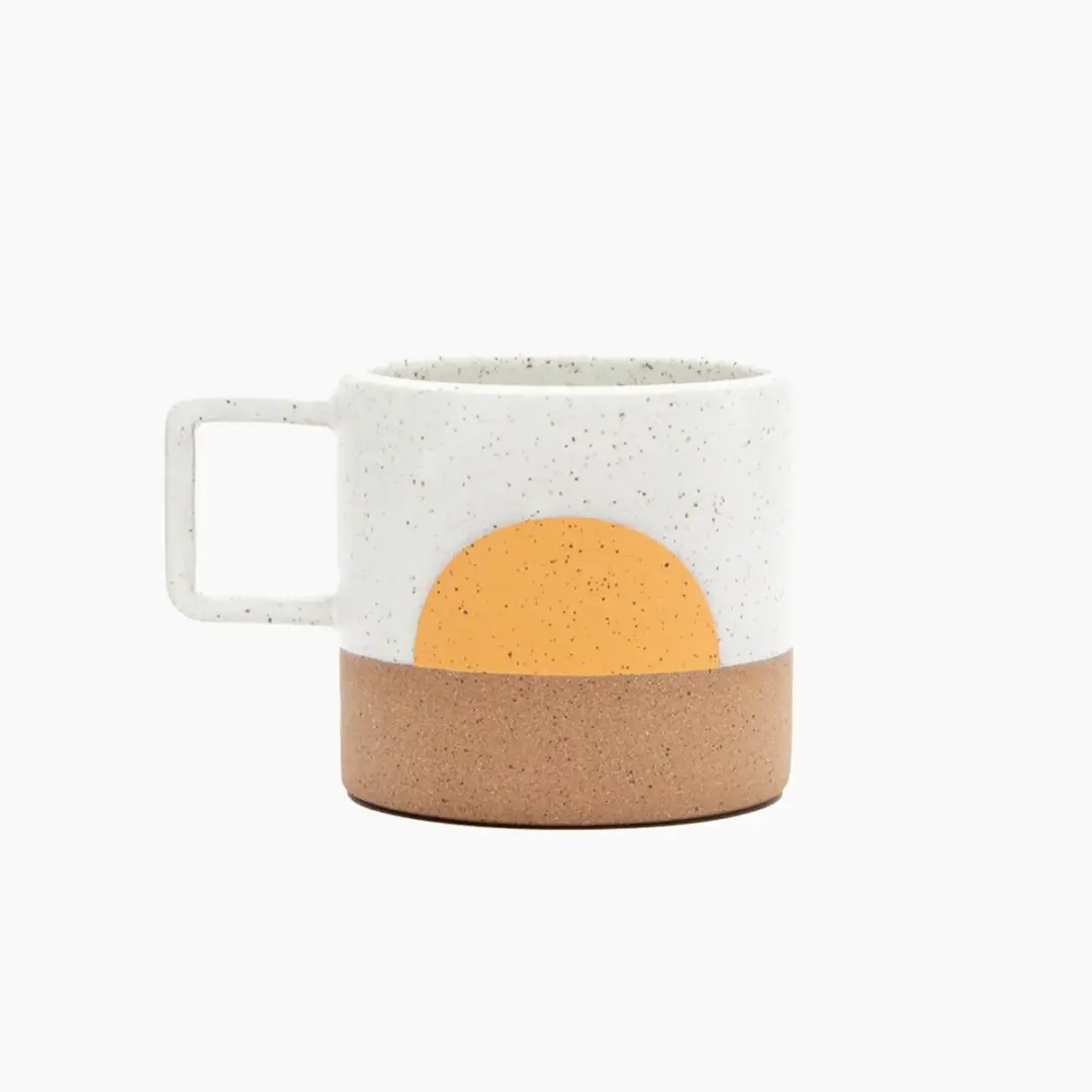White Sunrise Wolf Mug