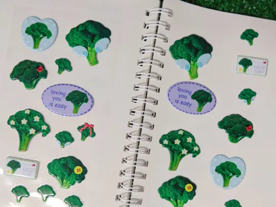 broccoli love dimensional sticker sheet