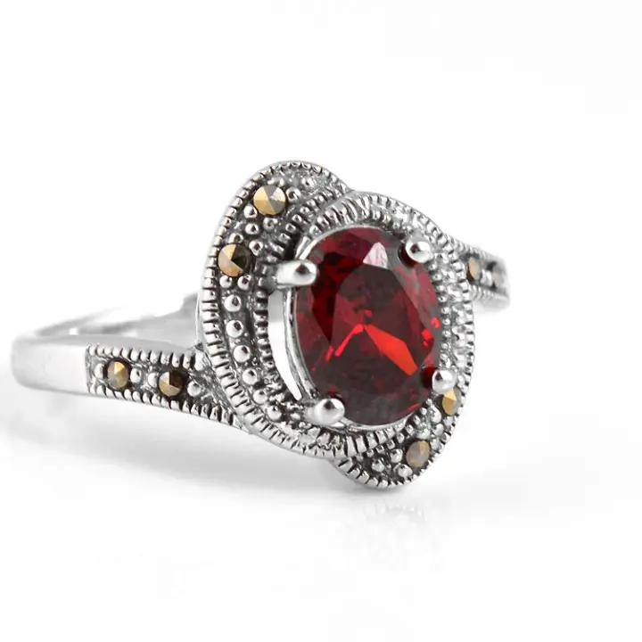 Red Crystal Vintage Inspired Ring