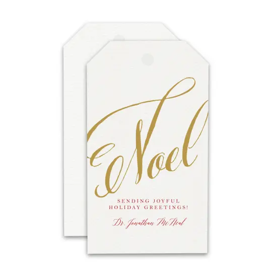 Gold & Red Noel Holiday Gift Tag