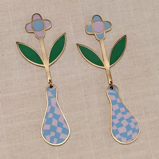 Flowers in Vases earrings