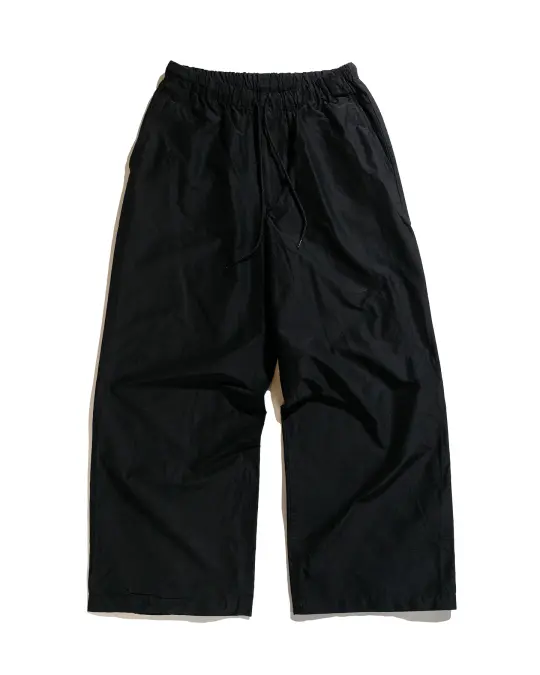 marka Adjustable Hem Easy Wide Pants Organic Cotton Silk High Count Typewriter Black