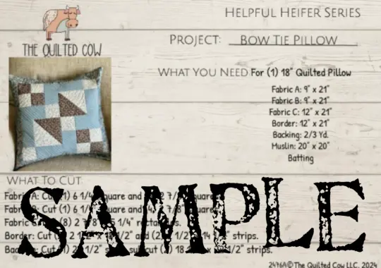 Helpful Heifer Bow Tie Pillow