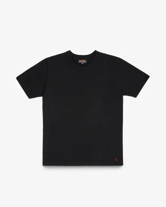 11oz Cotton Knit Crew Neck T-Shirt - Black