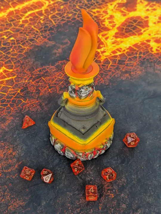 Fire Giant's Strength Potion 3D Printed Dice Jail | RPG Dice Vault | D20 Storage Box- Channel Molten Might!