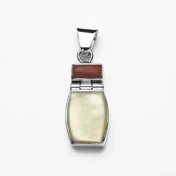 Mother of Pearl and Coral Pendant