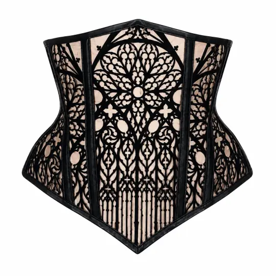 CATHEDRAL DECORATIVE UNDERBUST - NUDE MESH