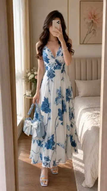 Smooth Chiffon Corset Prom Gown ,  Soft White Maxi Summer Dress RS1813