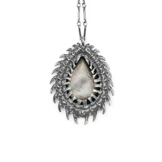 * Ready to Ship * Djed. Black Mother of Pearl Necklace.