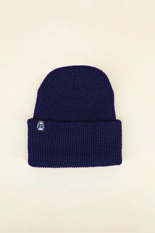 Lantern Waffle Beanie, Navy