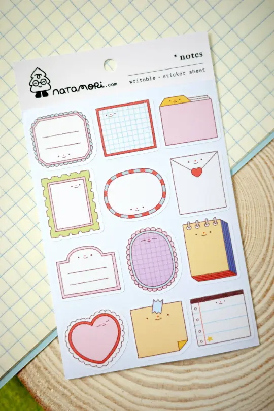 Notes - writable sticker sheet