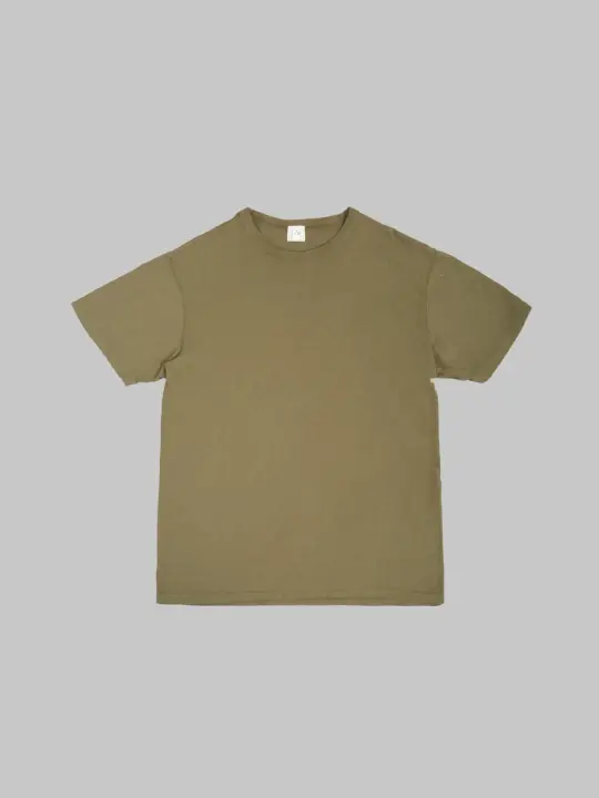 Loop & Weft Loopwheeled  Shoulder Taped Crewneck T-Shirt Army Olive