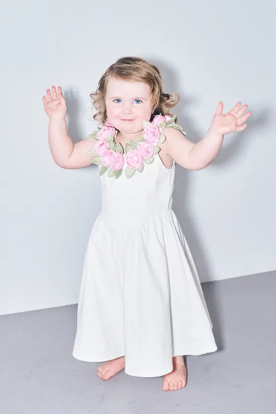 Flower Girl Dress Pink/White