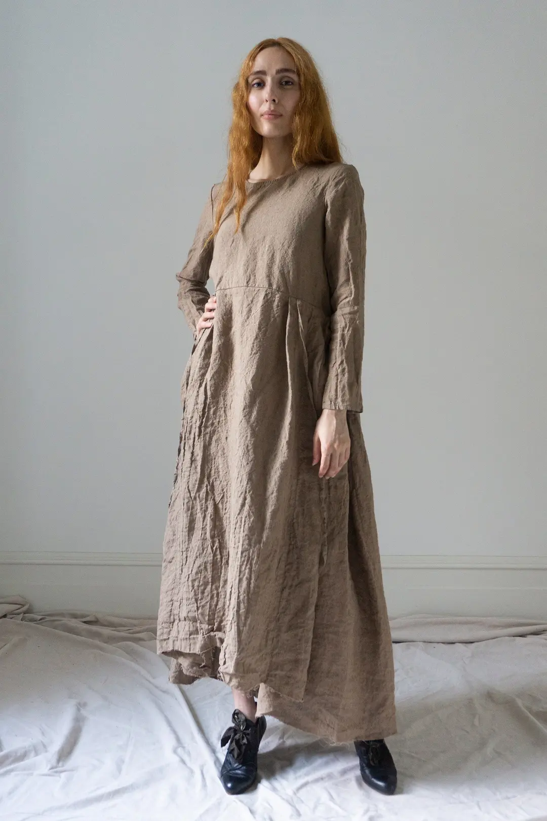 Heloise Linen Dress - Wheat