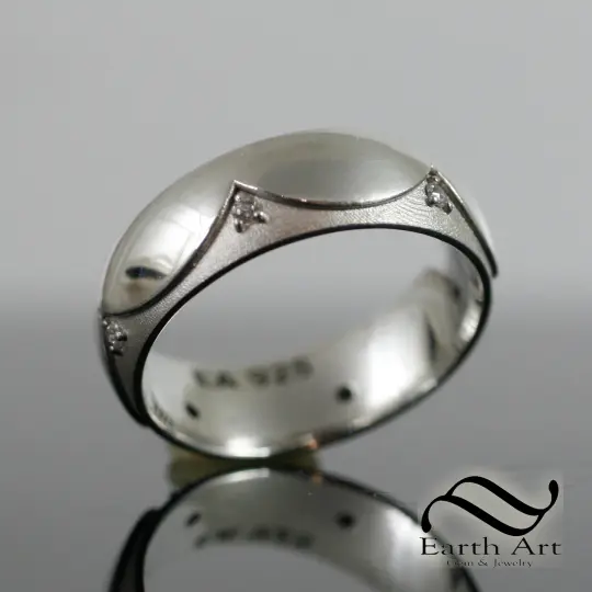 Modern Crown Ring in 14k gold or Sterling Silver