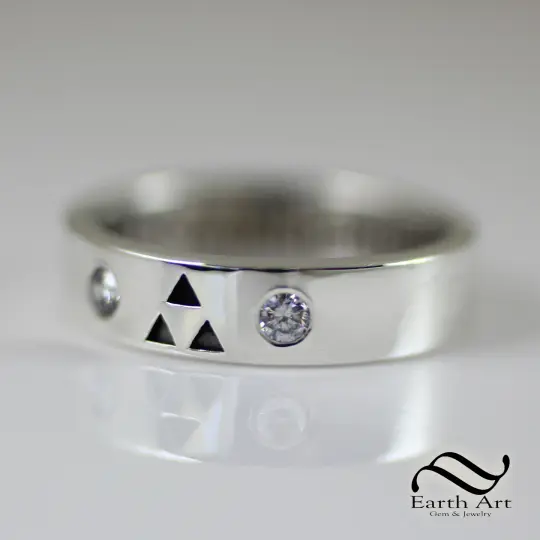 5mm wide Diamond Triforce Band
