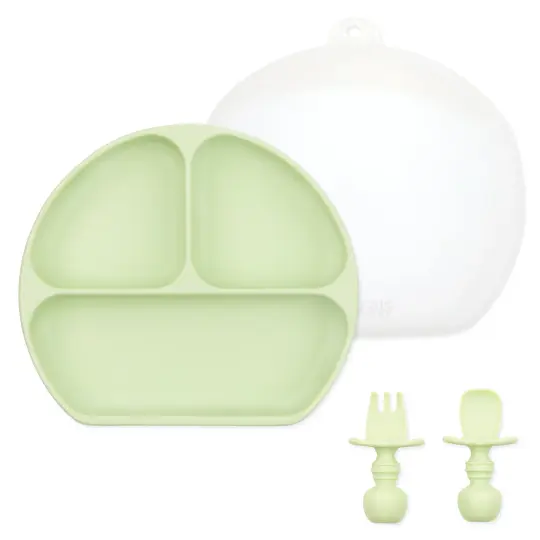 Grip Dish Essential Infant 4-Piece Mealtime Set: Sage