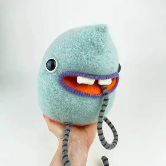 Damien the fuzzy plush handmade monster stuffy