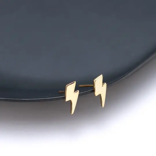 Lightning Bolt Stud Aladdin Sane Earrings - 925 Silver