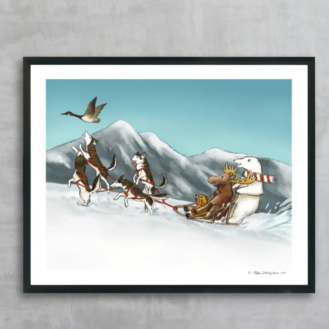 Canadian Dog Sled Team Fine Art Print