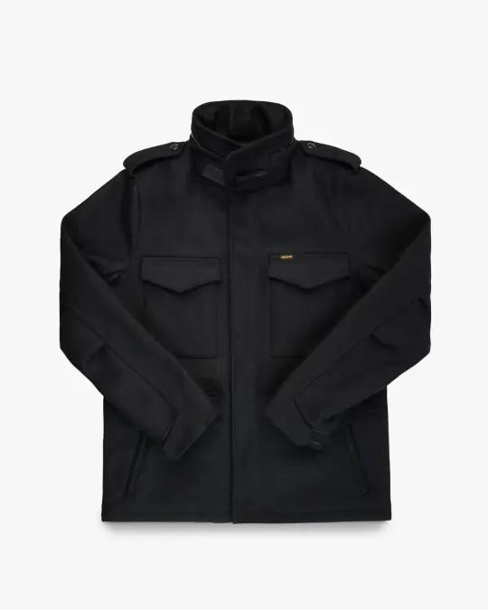 21oz Melton Wool M65 Field Jacket - Black