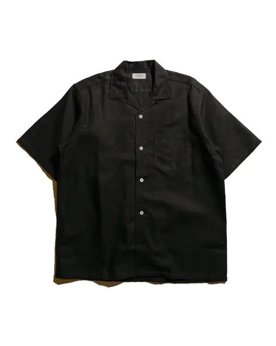 The Real McCoy's MS25011 Joe McCoy Panama Shirt S/S Black