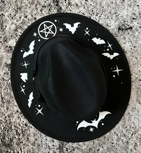 Fricken' Bats Vegan Felt Wide Brim Hat