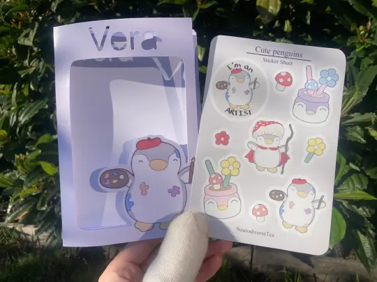 Stickersheet cute penguin illustrations