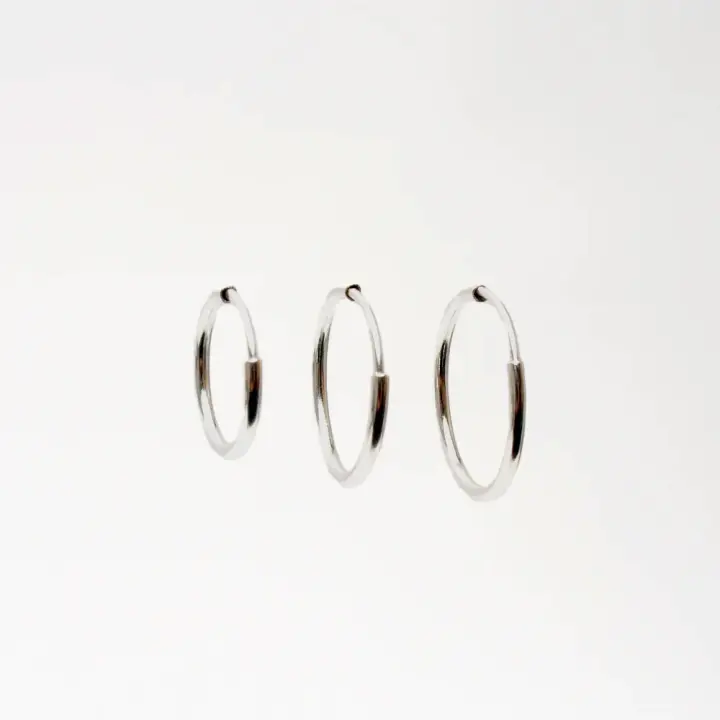 Endless Hoops in Sterling Silver