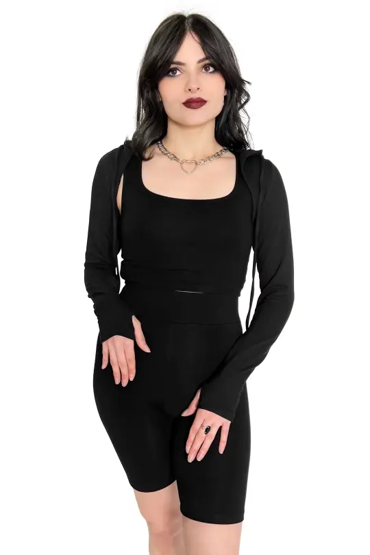 Hooded Bolero With Thumb Holes - No Restock! - 3XL left!