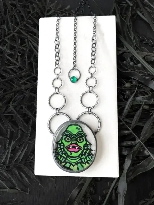 Glow in the Dark Creature from the Black Lagoon Inspired Necklace