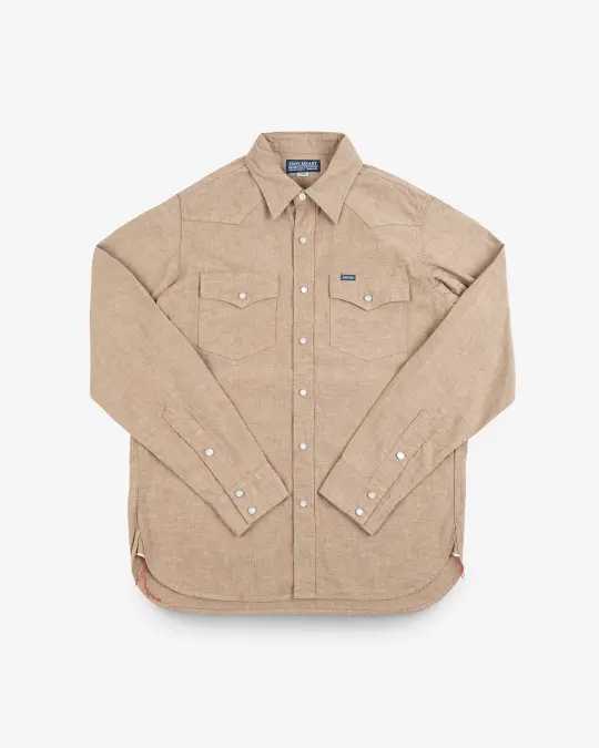 10oz Selvedge Chambray Western Shirt - Khaki