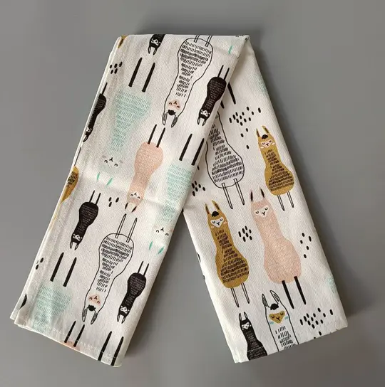 Alpaca Kitchen Tea Towel, Oven Mitt + Pot Holder, Grocery Tote Bag