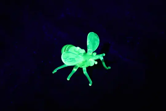 Glowing Uranium Glass Bee Figurine – Miniature Handmade Insect