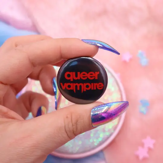 Queer Vampire Button Badge