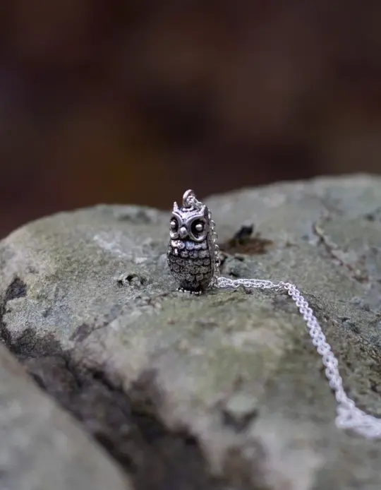 Collier 'Nightowl' en argent 925 avec pendentif hibou