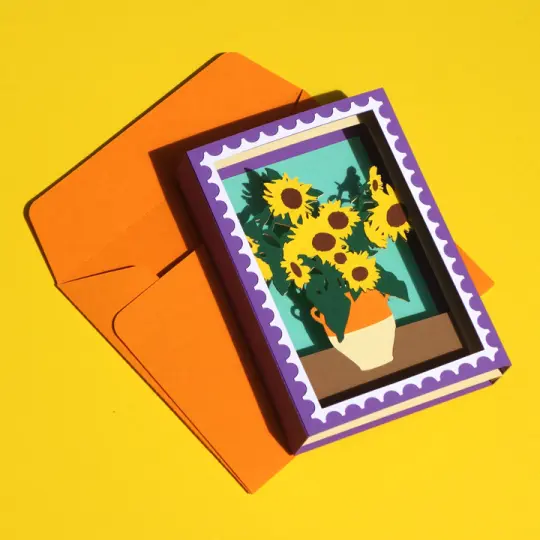 Carte pop-up Tournesols