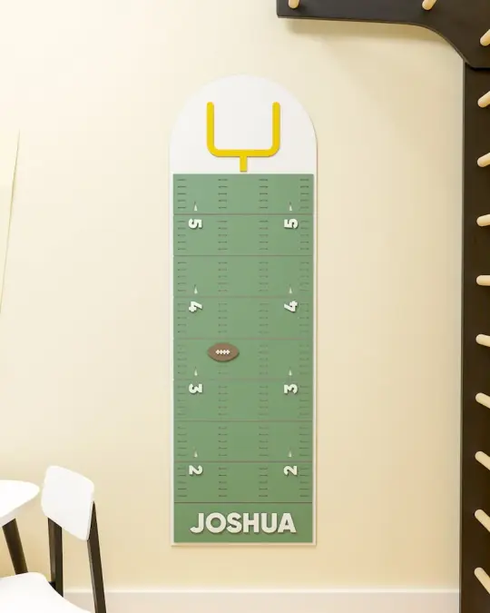 American football - Wooden Height Chart | Growth Chart
