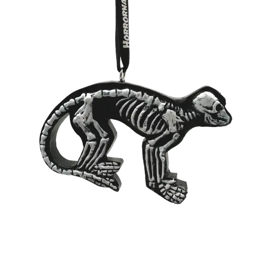 Monkey Bones Flatback Ornament - Skeleton Monkey Halloween Decoration - Primate Bones