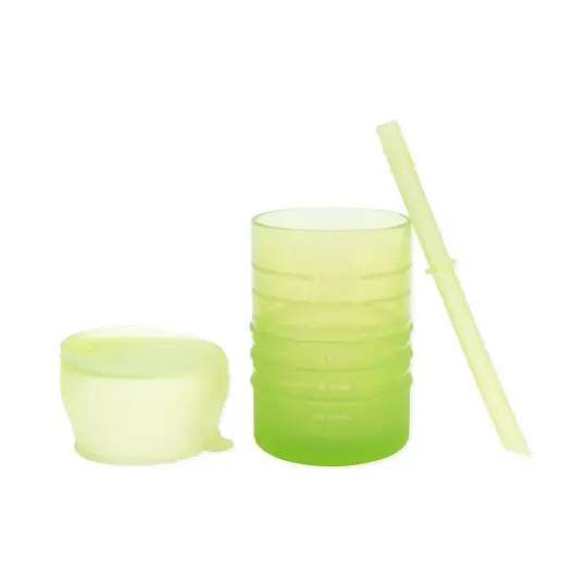 Silicone Straw Cup with Lid: Sage