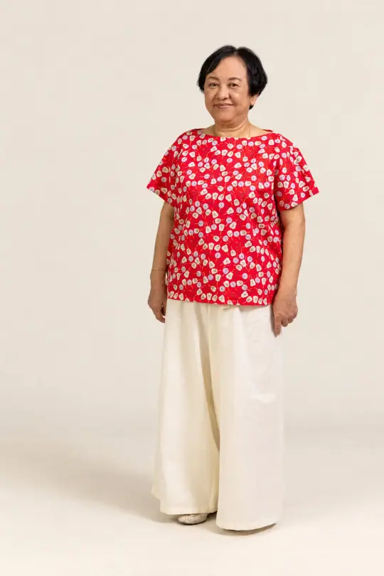 Ladies Becca Top - Red Fans